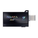 SSD Externo ADATA SC730 512GB. conectores dobles USB-C y USB-A integrados (USB 3.2 Gen2). 600 MB/s de lectura/escritura. Color NEGRO. SC730-512G-CACTI