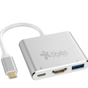 Adaptador HUB 3 En 1 Stylos. STCBHUB31S