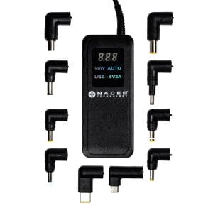 Adaptador de corriente Naceb Technology, Negro, Adaptador de corriente, Universal