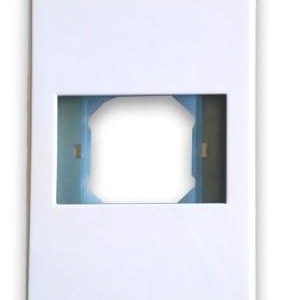 TAPA - FACEPLATE DE 1 PANEL PARA JACK, ENSAMBLE FÁCIL Y SEGURO A PRESIÓN, LÍNEA ELITE, METÁLICO, BLANCO, BROBOTIX 938276