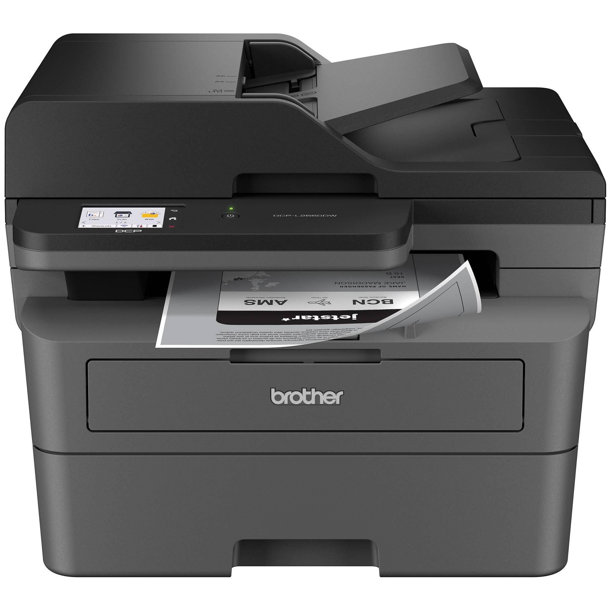 Multifuncional Láser Monocromático Brother DCPL2660DW, 36 ppm, Impresión Dúplex, Ethernet, Wifi 2.4/5GHz, Cama Plana Carta, Tóner de hasta 5,000 págs