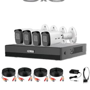 SAXXON SUA-KIT/XVR1E04-I/4-B20M-0280B-Kit de 4Canales HDCVI 1080P/4 Cámaras B20M de 2.8mm  100°/Dvr Soporta Hasta 5 Canales IP y Detección de Movimien