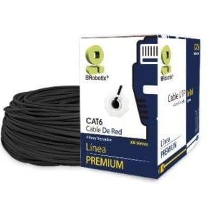 Bobina UTP, Exterior, Doble Forro, BROBOTIX 171100, 305 m, Negro, Exterior, Cat6, CCA
