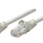 Cable de red UTP, Cat5e, 3m (10ft), 100% Cobre, Contactos chapa de oro, Cable Patch Gris INTELLINET 319768