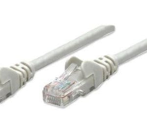 Cable de red UTP, Cat5e, 3m (10ft), 100% Cobre, Contactos chapa de oro, Cable Patch Gris INTELLINET 319768