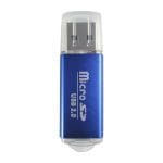 Lector MicroSD BROBOTIX 345673A, 480 Mbit/s, Azul, USB 2.0