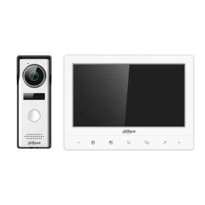 DAHUA KTA02 - Kit de Videoportero analógico con monitor de 7" y frente de calle, IP66. Controla hasta 2 frentes de calle y 3 monitores