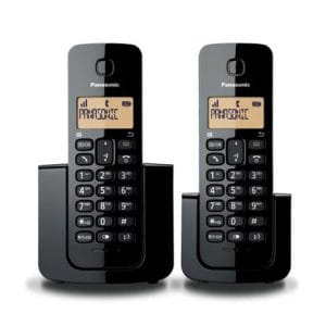 PANASONIC 2 Telefonos Inalambrico, Pantalla de 1.4,  Alarma, Stand by, ECO, DECT, negro