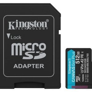 MEMORIA MICROSD KINGSTON CANVAS GO! PLUS GEN4 512GB R.200MB/S W.160MB/S CL10 UHS-I U3 V30 A2