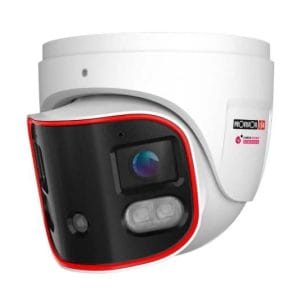 Cámara Domo panorámica IP 8 MP, Lente 2.8mm (180°), de dia detecta hasta 20 mts, IR hasta 20 mts,LED híbrido, DDA2,  Microfono incorporado, WDR, IP67