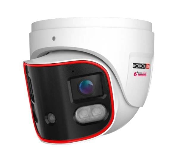 Cámara Domo panorámica IP 8 MP, Lente 2.8mm (180°), de dia detecta hasta 20 mts, IR hasta 20 mts,LED híbrido, DDA2, Microfono incorporado, WDR, IP67