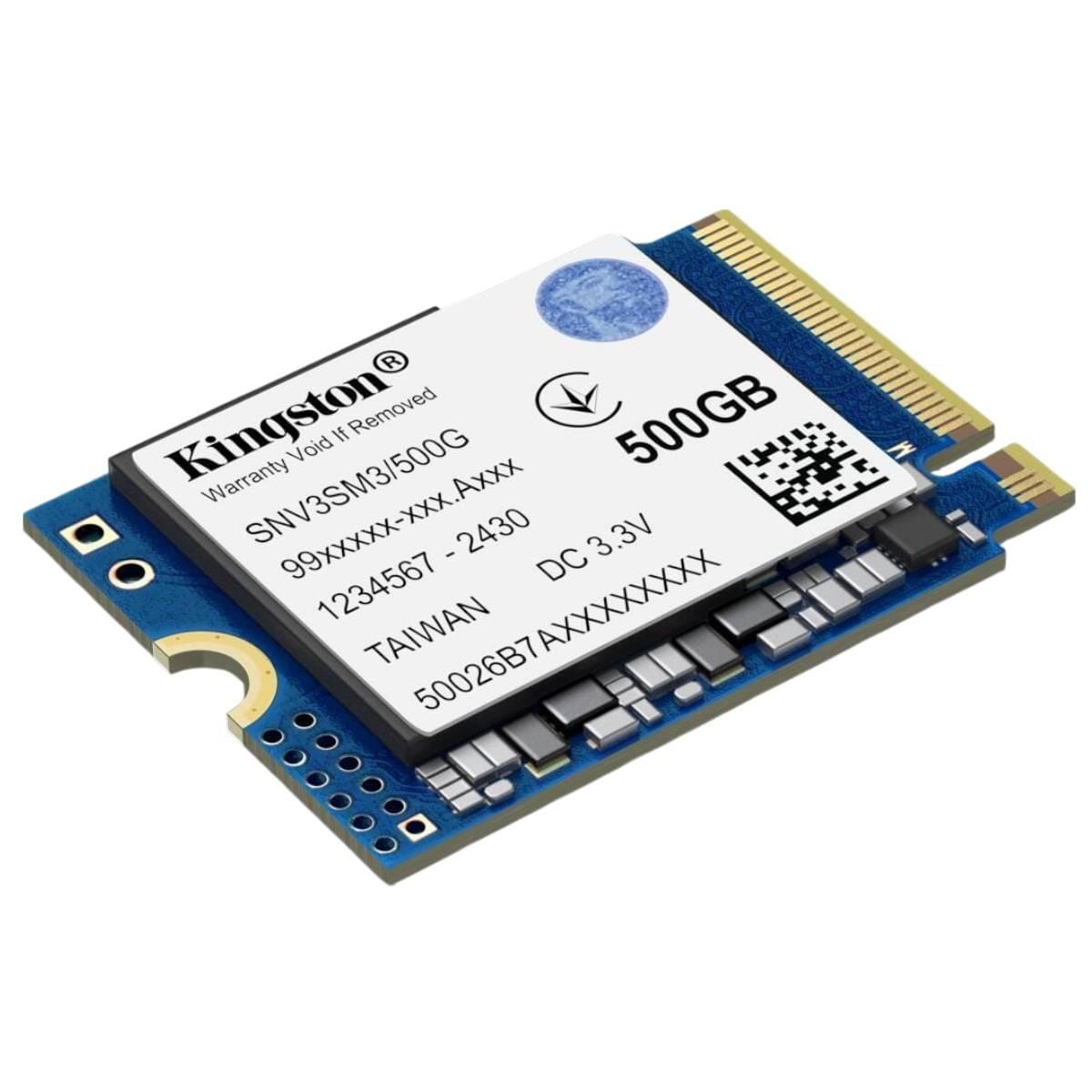 UNIDAD DE ESTADO SOLIDO KINGSTON NV3 500GB M.2 2230 NVME PCIE GEN 4X4 R.5000MB/S W.3000MB/S