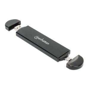 130639 Gabinete USB a SDD M.2 NVMe y SATA, Conector USB-C y USB-A integrado para una conexión de host versátil.