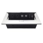 Caja de Mesa, RJ45 Cat 6, HDMI, USB V2.0, Nema 5-15R, Plata, BROBOTIX 171224