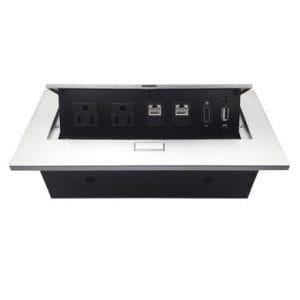 Caja de Mesa, RJ45 Cat 6, HDMI, USB V2.0, Nema 5-15R, Plata, BROBOTIX 171224