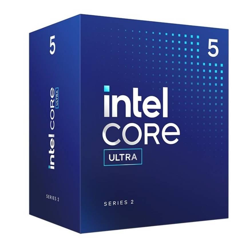Procesador Intel Core Ultra 5 de 4.9 GHz, 10 núcleos (6P + 4E), 23 Tops (IA), Socket LGA 1851 con gráficos y disipador.