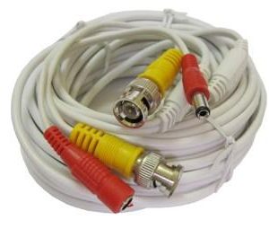 Cable siamés coaxial Pre-ensamblado de 20 metros de largo, incluye conectores de video y energía