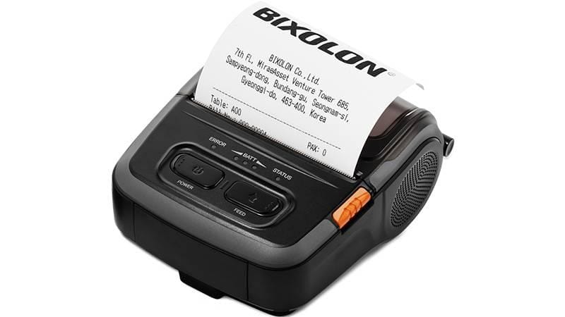 Impresora móvil de recibos Bixolon de 3 pulgadas, puerto serie, USB, Bluetooth, velocidad de impresión de (90mm/s)