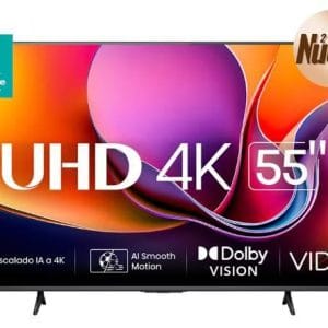 Televisor Hisense 55A65NV, 55 pulgadas, LED 4K UHD, 3840 x 2160 Pixeles, VIDAA SMART TV