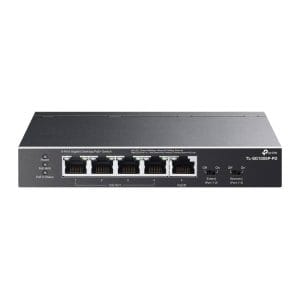 Switch Omada Smart de 5 puertos Gigabit, 1 entrada PoE++ y 4 salidas PoE+ para exterior