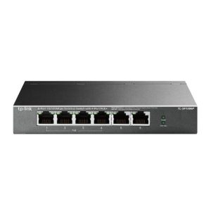 Switch de escritorio de 6 puertos a 10/100 Mbps con 4 puertos PoE+