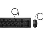Kit de Teclado y Mouse HP 225 Alambrico (AX2Y7AA#ABM).  Conectividad Plug and Play, Tipo de conexión USB tipo A con cable, Color Negro