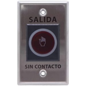 ZKTECO TLEB102 - Botón de Salida sin Contacto, Serie K11, Indicador LED, Acero Inoxidable, 12 VCC, Función NC/NO, Distancia de Detección hasta 10 cm