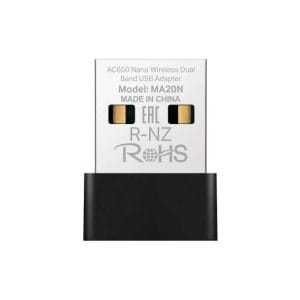 Adaptador USB inalámbrico nano de doble banda AC650 (HMA20N) Velocidad Wi-Fi Velocidades de hasta 433 Mbps (5 GHz) + 200 Mbps (2,4 GHz).