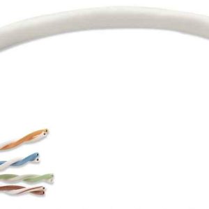 Bobina de cable de red UTP, Solida, 362320, Aluminio con recubrimiento de Cobre (CCA), 305m, CAT 5e, Color Gris, 4 pares, 24AWG