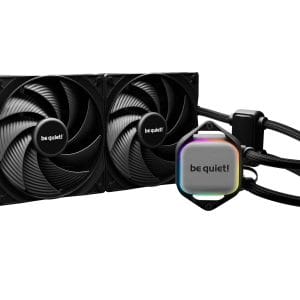 ENFRIADOR be quiet! Pure Loop 2 FX 280 mm BW018 es una unidad de refrigeración por agua todo en uno silenciosa y de alto rendimiento, con iluminación ARGB