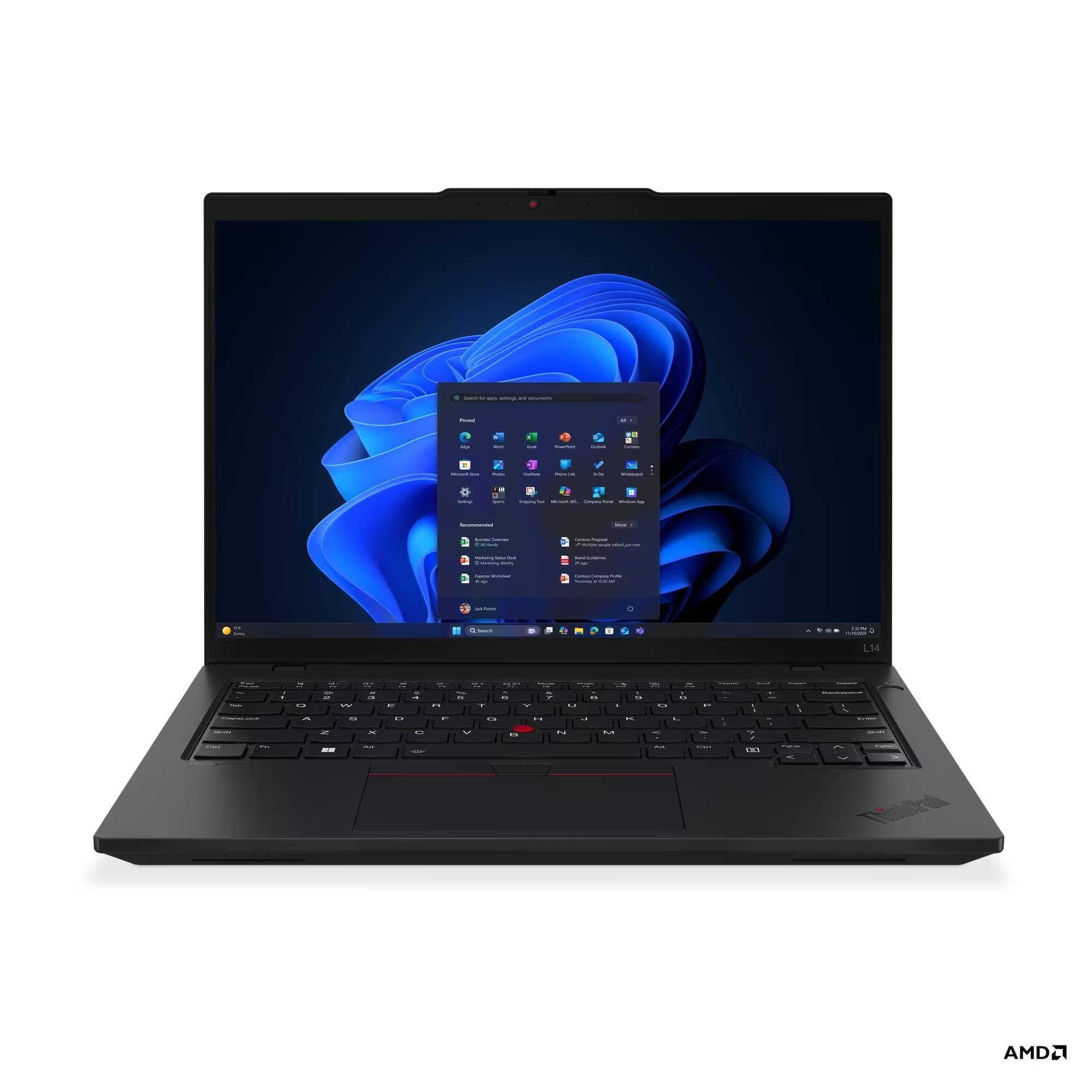 Laptop ThinkPad L14 Gen 6, Pantalla 14 Pulgadas, AMD Ryzen 7 PRO 250, 32 GB, 1 TB SSD, Windows 11 Pro, 3 años de garantia Premier Support