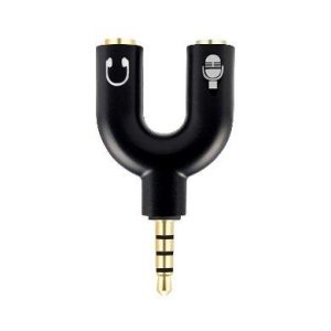 Adaptador Stereo 3.5 mm Macho a Dual 3.5 mm H BROBOTIX 181802-2, Negro