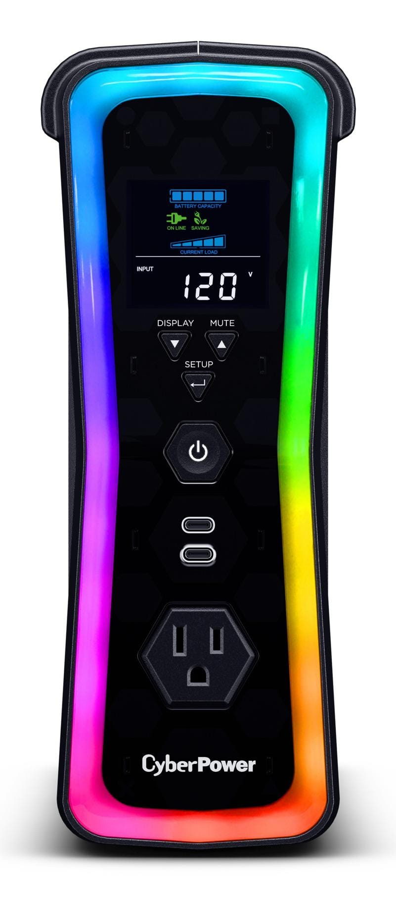 UPS Gamer 1500VA / 1000W, Onda Senoidal, Pantalla LCD multifunción, Regulador Automático de Voltaje (AVR).Garantía 3 años incluye batería