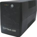 No break interactivo OPTIMA 800, 800VA/480W, Voltaje 120/127 +/-5%, 6 NEMA 5-15R 4 respaldadas/2 reguladas, FP 0.6, Proteccion de linea RJ11/RJ45, LEDS