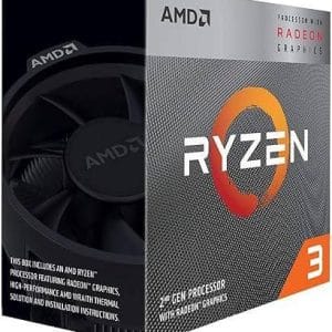 AMD RYZEN 3 3200G, 4 núcleos, socket AM4, Incluye ventilador, Con gráficos incluidos.