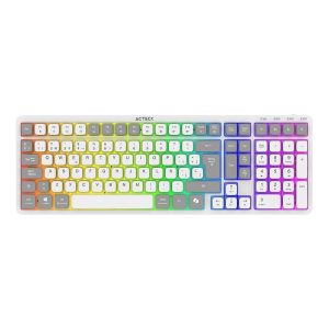 Teclado Inalámbrico RGB Techno PRO TI790 Acteck Elite Series Iluminación RGB, Teclado Multidispositivo Inalámbrico, Dongle 2.4Mhz, Bluetooth, Cable 1.8m