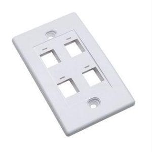 163316 Tapa para caja de 4 salidas, color Blanco. Montaje a ras de pared.