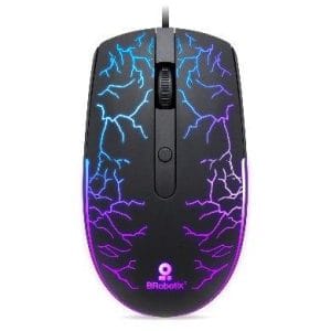 Mouse USB Iluminado RGB Storm  BROBOTIX 263946 , Negro, USB, 800/1200/1600 DPI