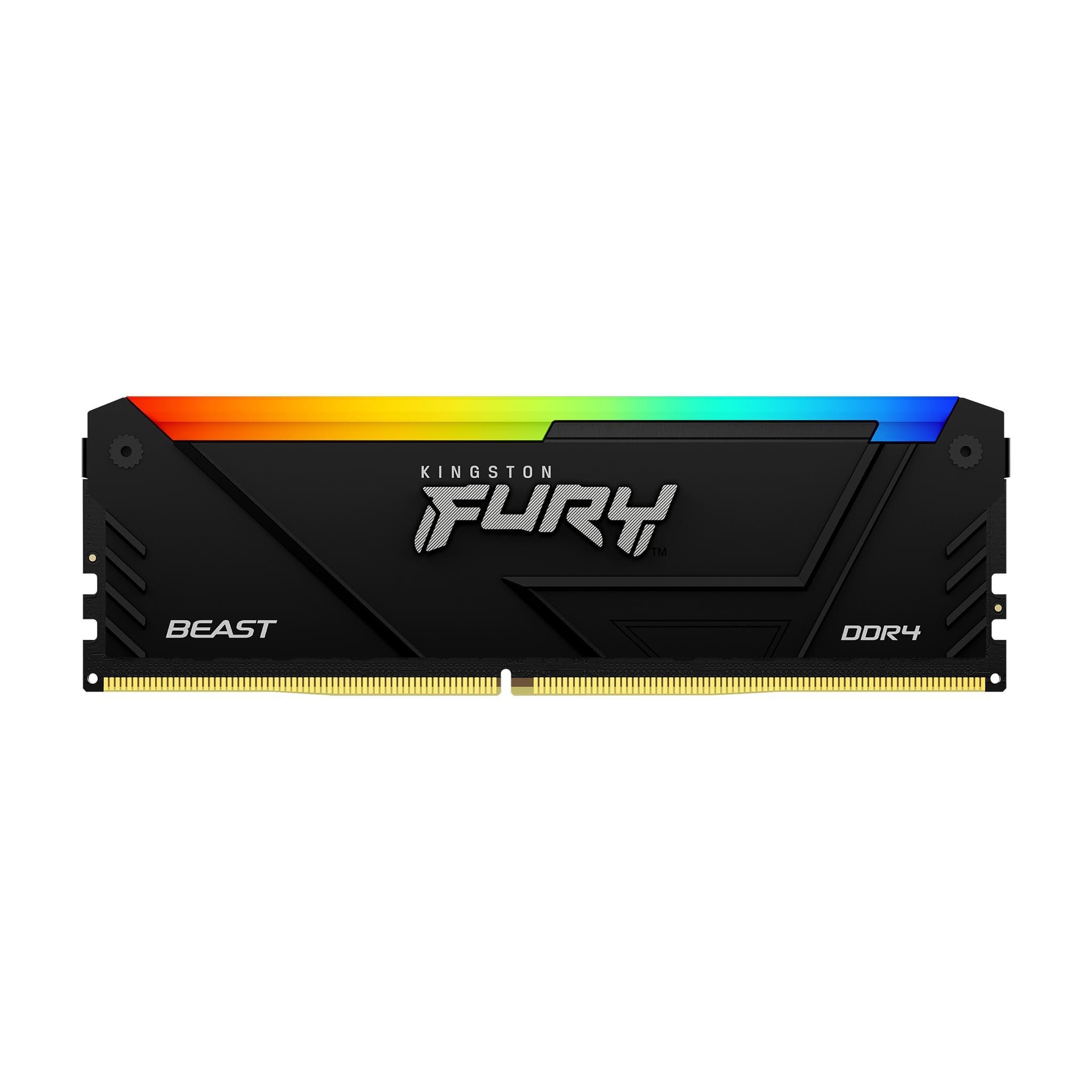 MEMORIA RAM KINGSTON FURY BEAST BLACK XMP RGB DIMM DDR4 8GB 3200MT/S CL16 1RX8 1.35V