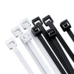 Cincho BROBOTIX 6006566 , Brida de entrada paralela, Nylon, Blanco y Negro, 70 mm, 150 mm