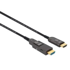 353243 Cable Óptico Activo HDMI macho a Micro HDMI macho, de Alta Velocidad con conector HDMI desmontable 20 mts