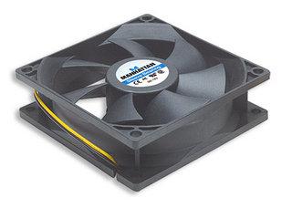 700320 Ventilador para Gabinetes / Fuentes de Poder, 80 mm, 4 pines, Rodamientos tipo Sleeve otorgan una operación confiable y silenciosa.
