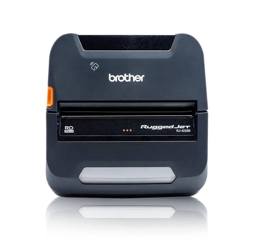 Impresora portatil para etiquetas y tickets Brother RJ4230BL, térmica directa, USB, Mfi, BT, imprime etiquetas y tickets de hasta 4.09 pulgadas de ancho