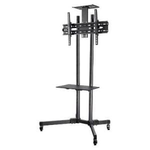 Soporte de Piso, Móvil, para Pantalla BROBOTIX 963050, 50 kg, Acero laminado en frío, 32 pulgadas, 70 pulgadas, Pantallas