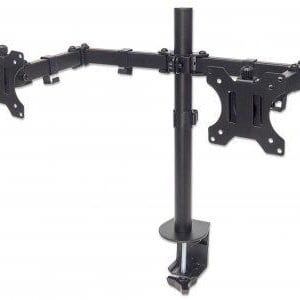 461528 Soporte universal para 2 monitores con brazos de doble articulación, Soporta monitores de 13