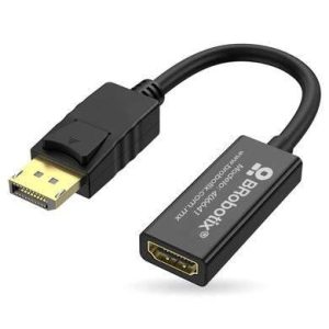 ADAPTADOR DISPLAYPORT MACHO A HDMI HEMBRA, 15CM, COLOR NEGRO, BROBOTIX 406641