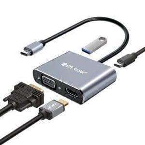 Docking Station USB C, 4 EN 1, HDMI/USB A/USB C/VGA. BROBOTIX 6000687