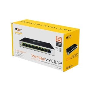 Switch Nexxt Professional PoE+ Gigabit de 9 puertos, 18 Gbps, 60 W máx.