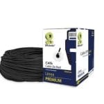 Bobina UTP, Exterior, Doble Forro BROBOTIX 176122, 100 m, Negro, Exterior, Cat6, CCA