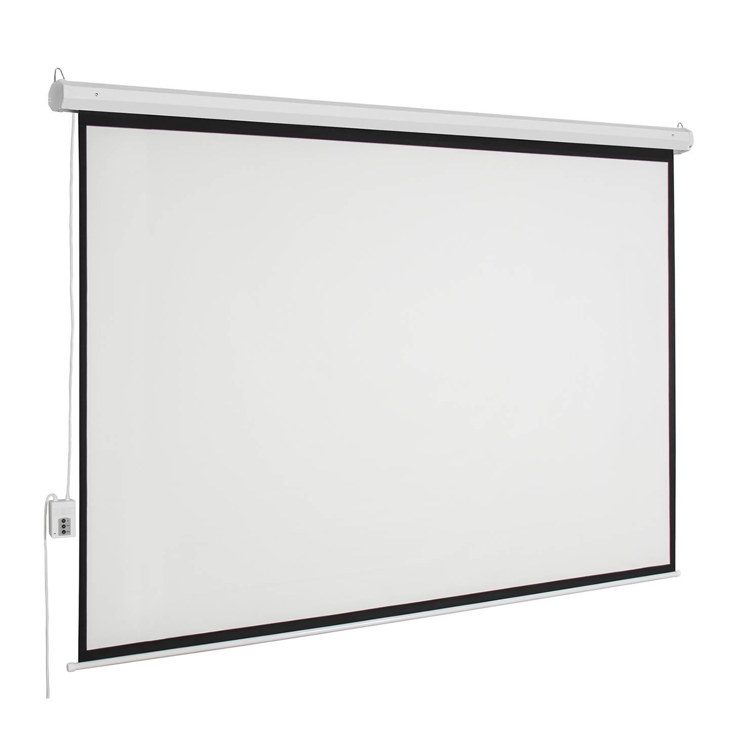 Pantalla de Proyección Eléctrica de Colgar MSE-246, MULTIMEDIA SCREEN, 2.46x2.46m. 137 pulgadas diagonales. Incluye C.R. Inalámbrico y alámbrico